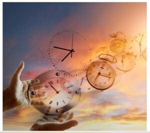 Past Life Assimilation hands with clocks